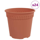 vidaXL Kerek Virágcserép 24 pcs Tégla Vörös Ø 19 x 16 cm Műanyag