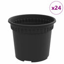 vidaXL Kerek Virágcserép 24 pcs Fekete Ø 12,5 x 10 cm Műanyag