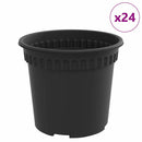 vidaXL Kerek Virágcserép 24 pcs Fekete Ø 15 x 12 cm Műanyag