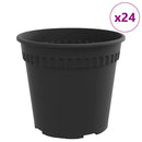 vidaXL Kerek Virágcserép 24 pcs Fekete Ø 19 x 16 cm Műanyag