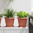 vidaXL Kerek Virágcserép 6 pcs Tégla Vörös Ø 22 x 18 cm Műanyag