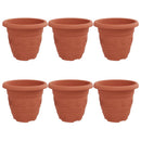 vidaXL Kerek Virágcserép 6 pcs Tégla Vörös Ø 26 x 21,5 cm Műanyag