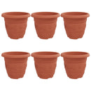 vidaXL Kerek Virágcserép 6 pcs Tégla Vörös Ø 30 x 25 cm Műanyag