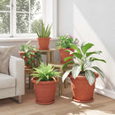 vidaXL Kerek Virágcserép 6 pcs Tégla Vörös Ø 34 x 28 cm Műanyag