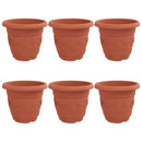 vidaXL Kerek Virágcserép 6 pcs Tégla Vörös Ø 34 x 28 cm Műanyag