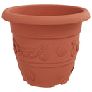 vidaXL Kerek Virágcserép 6 pcs Tégla Vörös Ø 34 x 28 cm Műanyag