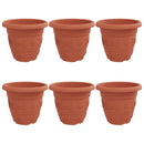 vidaXL Kerek Virágcserép 6 pcs Tégla Vörös Ø 39 x 32 cm Műanyag