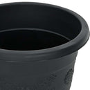 vidaXL Kerek Virágcserép 6 pcs Fekete Ø 39 x 32 cm Műanyag