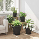 vidaXL Kerek Virágcserép 6 pcs Fekete Ø 39 x 32 cm Műanyag