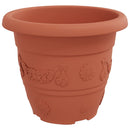 vidaXL Kerek Virágcserép 24 pcs Tégla Vörös Ø 26 x 21,5 cm Műanyag