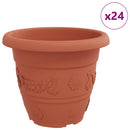 vidaXL Kerek Virágcserép 24 pcs Tégla Vörös Ø 39 x 32 cm Műanyag