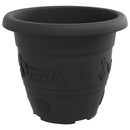 vidaXL Kerek Virágcserép 24 pcs Fekete Ø 26 x 21,5 cm Műanyag