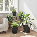 vidaXL Kerek Virágcserép 24 pcs Fekete Ø 30 x 25 cm Műanyag
