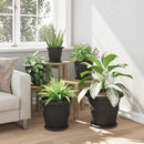 vidaXL Kerek Virágcserép 24 pcs Fekete Ø 34 x 28 cm Műanyag