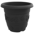 vidaXL Kerek Virágcserép 24 pcs Fekete Ø 34 x 28 cm Műanyag