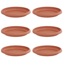 vidaXL Kerek Virág Tálca 6 pcs Tégla Vörös Ø 14 x 2 cm Műanyag