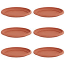vidaXL Kerek Virág Tálca 6 pcs Tégla Vörös Ø 17,5 x 2 cm Műanyag