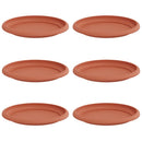 vidaXL Kerek Virág Tálca 6 pcs Tégla Vörös Ø 19 x 2 cm Műanyag