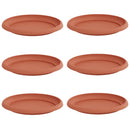 vidaXL Kerek Virág Tálca 6 pcs Tégla Vörös Ø 21,5 x 2,5 cm Műanyag