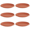 vidaXL Kerek Virág Tálca 6 pcs Tégla Vörös Ø 23,5 x 2,5 cm Műanyag