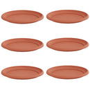 vidaXL Kerek Virág Tálca 6 pcs Tégla Vörös Ø 27 x 2,5 cm Műanyag