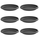 vidaXL Kerek Virág Tálca 6 pcs Fekete Ø 15,5 x 2 cm Műanyag