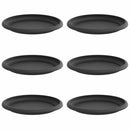 vidaXL Kerek Virág Tálca 6 pcs Fekete Ø 17,5 x 2 cm Műanyag