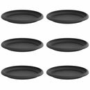 vidaXL Kerek Virág Tálca 6 pcs Fekete Ø 19 x 2 cm Műanyag