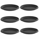 vidaXL Kerek Virág Tálca 6 pcs Fekete Ø 14 x 2 cm Műanyag