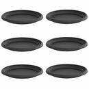 vidaXL Kerek Virág Tálca 6 pcs Fekete Ø 14 x 2 cm Műanyag