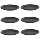 vidaXL Kerek Virág Tálca 6 pcs Fekete Ø 14 x 2 cm Műanyag