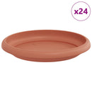 vidaXL Kerek Virág Tálca 24 pcs Tégla Vörös Ø 14 x 2 cm Műanyag