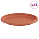 vidaXL Kerek Virág Tálca 24 pcs Tégla Vörös Ø 14 x 2 cm Műanyag