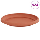 vidaXL Kerek Virág Tálca 24 pcs Tégla Vörös Ø 21,5 x 2,5 cm Műanyag