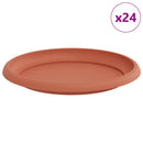 vidaXL Kerek Virág Tálca 24 pcs Tégla Vörös Ø 23,5 x 2,5 cm Műanyag