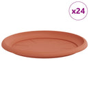 vidaXL Kerek Virág Tálca 24 pcs Tégla Vörös Ø 27 x 2,5 cm Műanyag