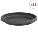 vidaXL Kerek Virág Tálca 24 pcs Fekete Ø 14 x 2 cm Műanyag