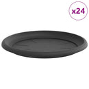 vidaXL Kerek Virág Tálca 24 pcs Fekete Ø 27 x 2,5 cm Műanyag