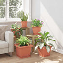 vidaXL Négyzet Virágcserép 6 pcs Tégla Vörös 33 x 33 x 26 cm Műanyag