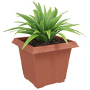 vidaXL Négyzet Virágcserép 6 pcs Tégla Vörös 33 x 33 x 26 cm Műanyag