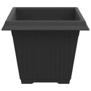 vidaXL Négyzet Virágcserép 6 pcs Fekete 38 x 38 x 30 cm Műanyag