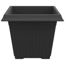 vidaXL Négyzet Virágcserép 6 pcs Fekete 43 x 43 x 33,5 cm Műanyag