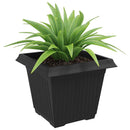 vidaXL Négyzet Virágcserép 6 pcs Fekete 43 x 43 x 33,5 cm Műanyag