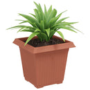 vidaXL Négyzet Virágcserép 24 pcs Tégla Vörös 16 x 16 x 14 cm Műanyag