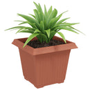 vidaXL Négyzet Virágcserép 24 pcs Tégla Vörös 20 x 20 x 16 cm Műanyag