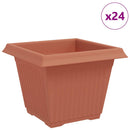 vidaXL Négyzet Virágcserép 24 pcs Tégla Vörös 28,5 x 28,5 x 22 cm