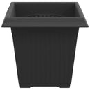 vidaXL Négyzet Virágcserép 24 pcs Fekete 16 x 16 x 14 cm Műanyag