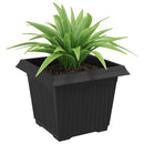 vidaXL Négyzet Virágcserép 24 pcs Fekete 23 x 23 x 17,5 cm Műanyag