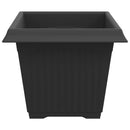 vidaXL Négyzet Virágcserép 24 pcs Fekete 28,5 x 28,5 x 22 cm Műanyag