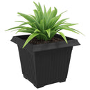 vidaXL Négyzet Virágcserép 24 pcs Fekete 28,5 x 28,5 x 22 cm Műanyag